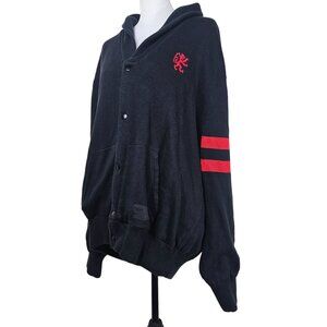 Nike LeBron James 330 Shawl Cardigan Knit Sweater XL Red Lion Crest Blokecore